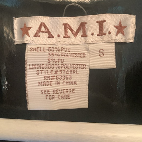 A.M.I. Black Patent pleather jacket - Picture 2 of 11